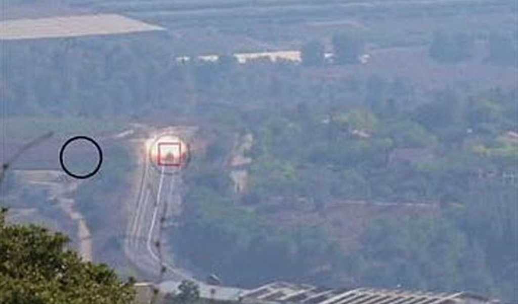 عملية المقاومة ضد الآلية الإسرائيلية في مستعمرة افيميم لحظة انفجار الصاروخ