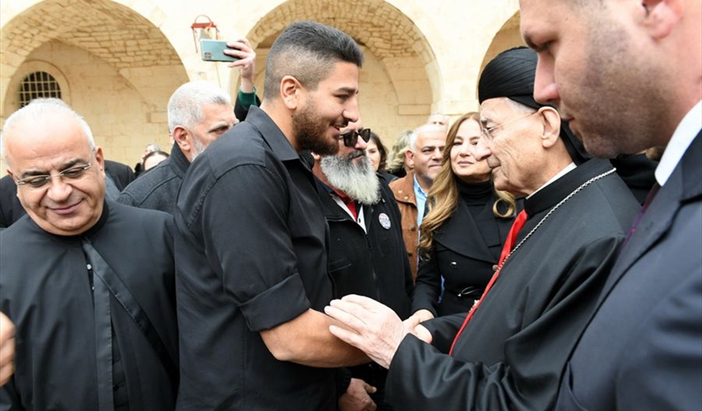 البطريرك الراعي يرحب بويليام نون في بكركي