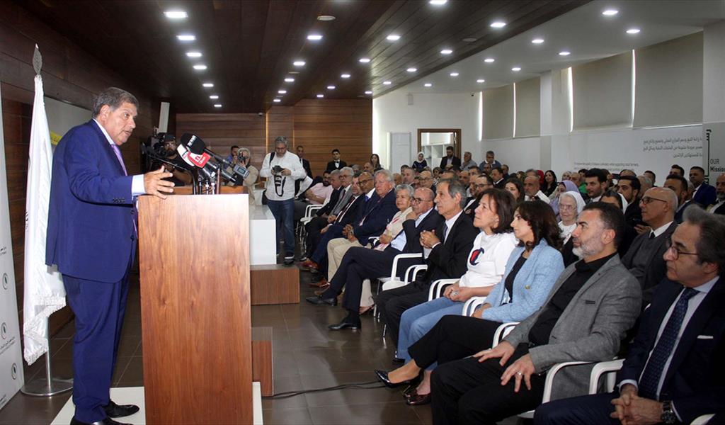 سقلاوي متحدثاً في حفل التكريم (محمود يوسف)