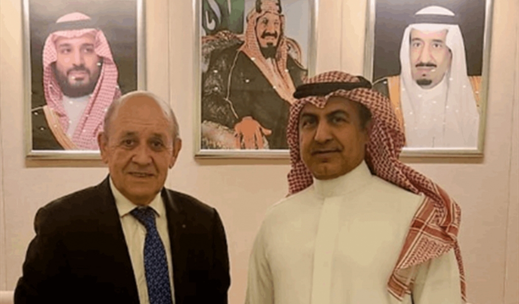 الموفد الرئاسي لودريان مع المستشار في الديوان الملكي السعودي نزار العلولا