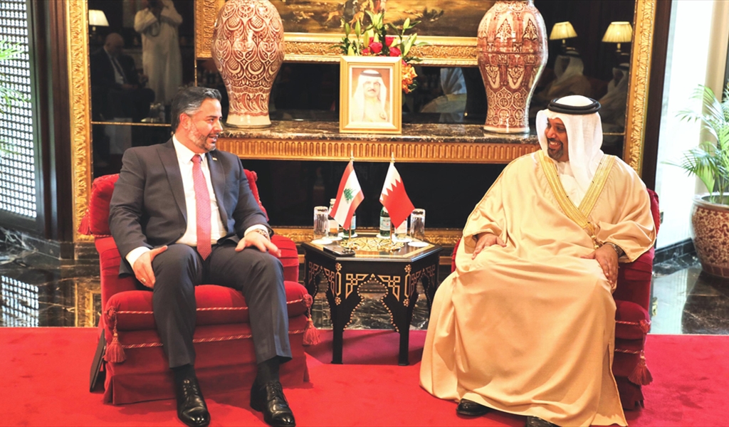 الوزير سلام مع وزير المالية والاقتصاد البحريني