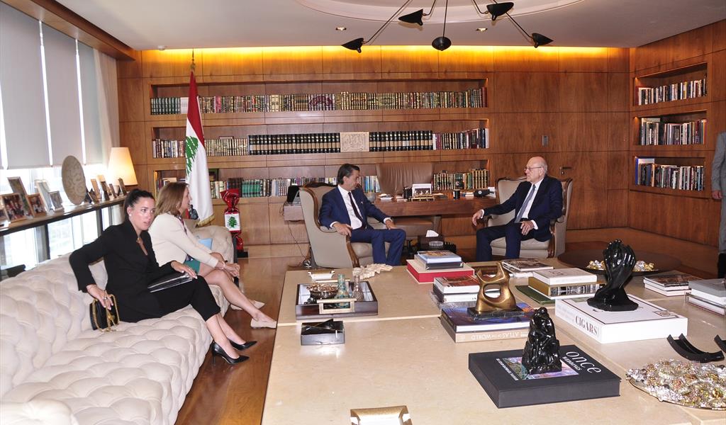 هوكشتاين لدى زيارته الرئيس ميقاتي في دارته (محمود يوسف)