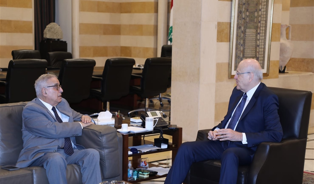 الرئيس ميقاتي مستقبلاً الوزير بو حبيب