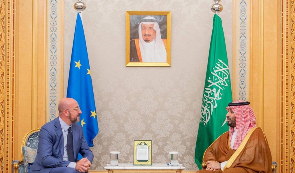 الأمير محمد بن سلمان مستقبلاًَ شارل ميشال