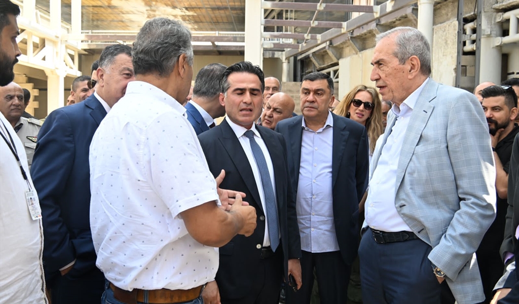 الوزير حمية والحوت والحسن خلال اطلاق اعمال المشروع (تصوير: طلال سلمان)