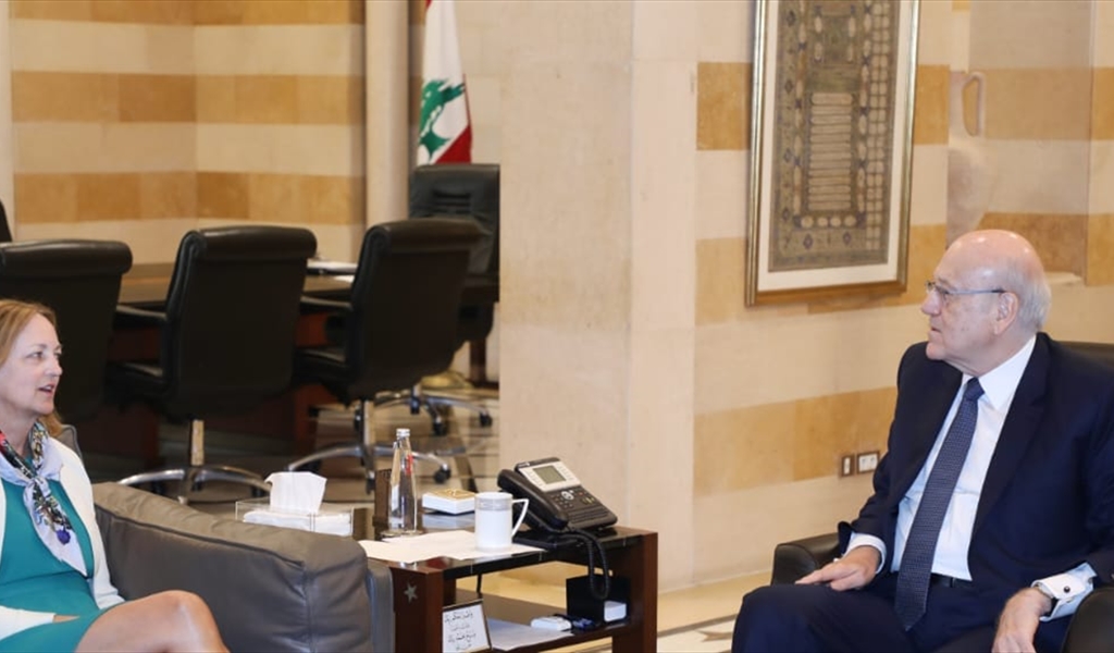 الرئيس ميقاتي مجتمعاً بالسفيرة الأميركية