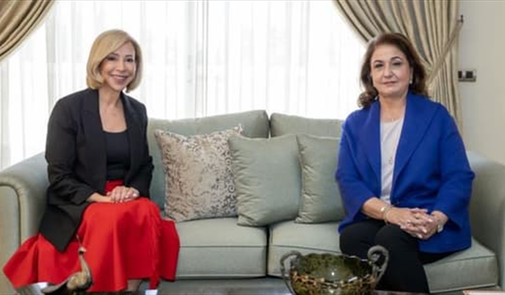 السيدة اللبنانية الأولى استقبلت مي ميقاتي في زيارة تهنئة