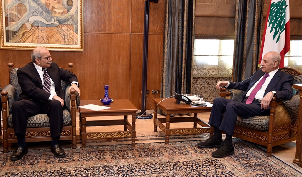 لقاء الرئيسان بري وسلام في عين التينة (طلال سلمان)