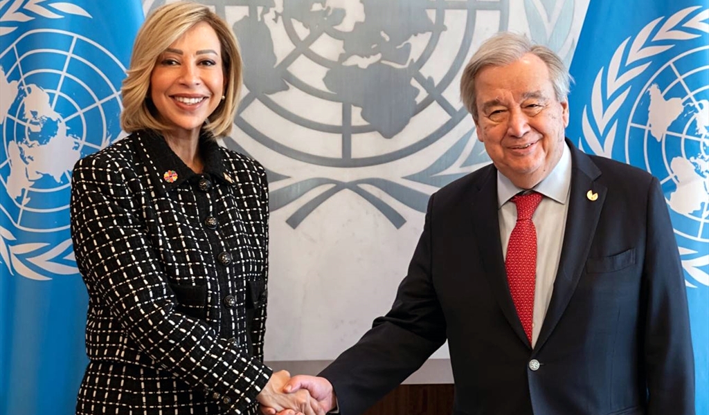 السيدة الأولى خلال لقائها غوتيريش