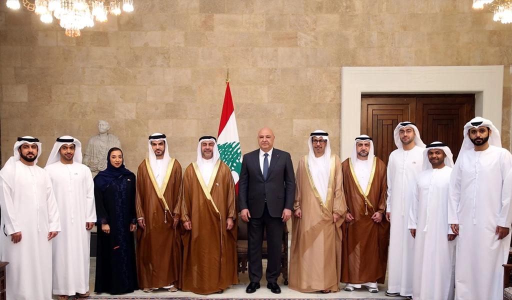 عون: وجود البعثة الإماراتية في بيروت يُشكّل ترجمةً عمليةً للعلاقة الأخوية بين البلدين