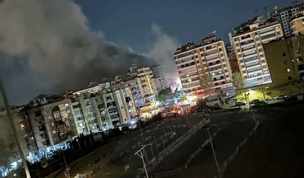 دخان الغارات على ضاحية بيروت الجنوبية