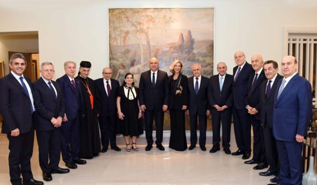 سليمان أقام مأدبة عشاء تكريما لرئيس الجمهورية بحضور بري وسلام