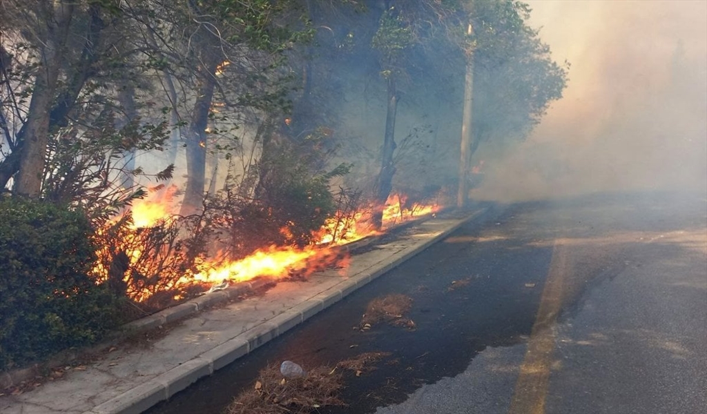 قرب قصر الشعب... حريق يلف سماء دمشق