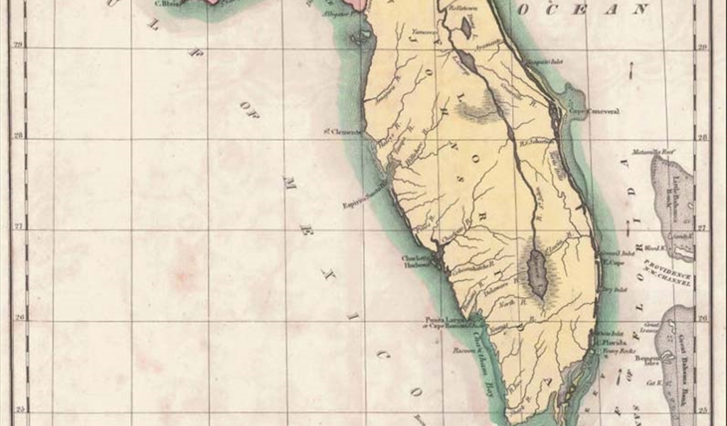 خريطة لفلوريدا مطلع القرن 19