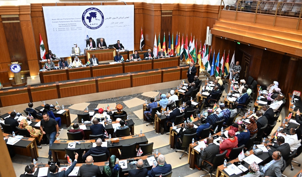 النائب بو صعب ورئيس المجلس المندلاوي والمشاركون في المؤتمر (محمود يوسف)