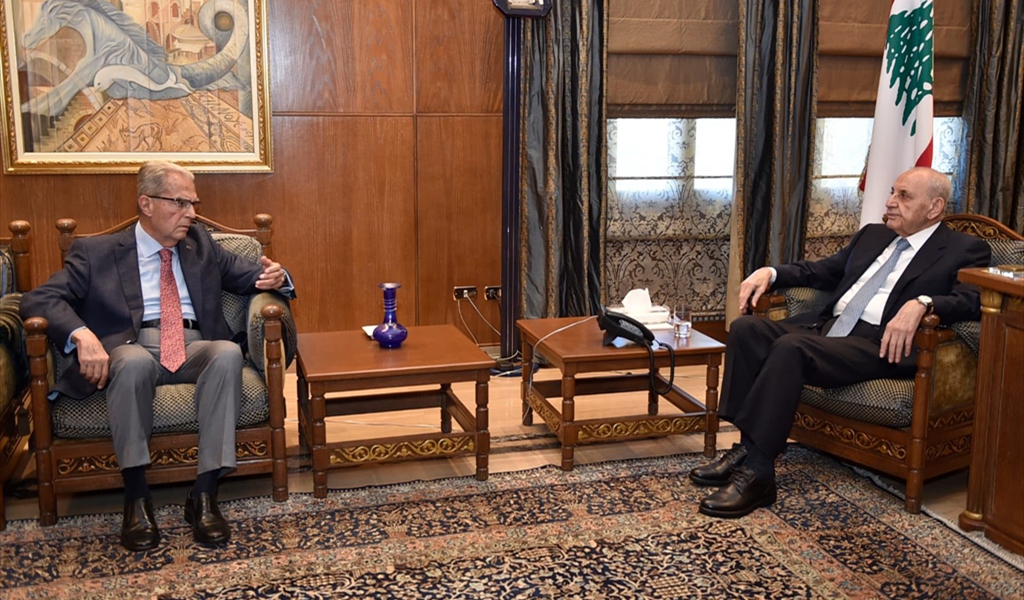 الرئيس بري خلال استقباله الوزير السابق وديع الخازن