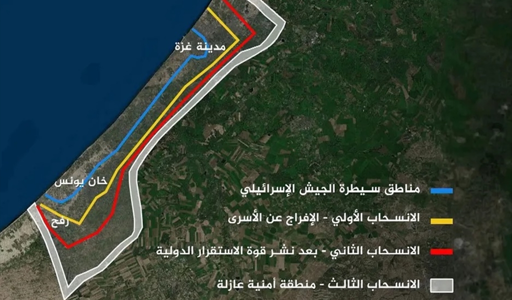 ما هو خط الانسحاب الأولي من غزة.. خريطة ترامب توضح