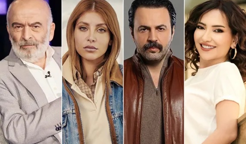 من اليمين الممثلة السورية أمل عرفة ومواطنها تيم حسن ونور علي وسلّوم حداد