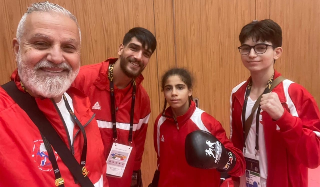 اللبنانية حلا مكداشي بنهائي مسابقة المواي تاي لدورة الألعاب الآسيوية للشباب...