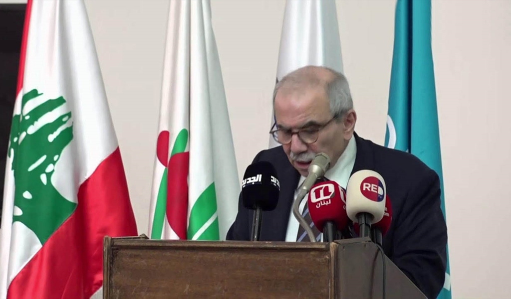 الرئيس سلام خلال إلقائه كلمة في المؤتمر