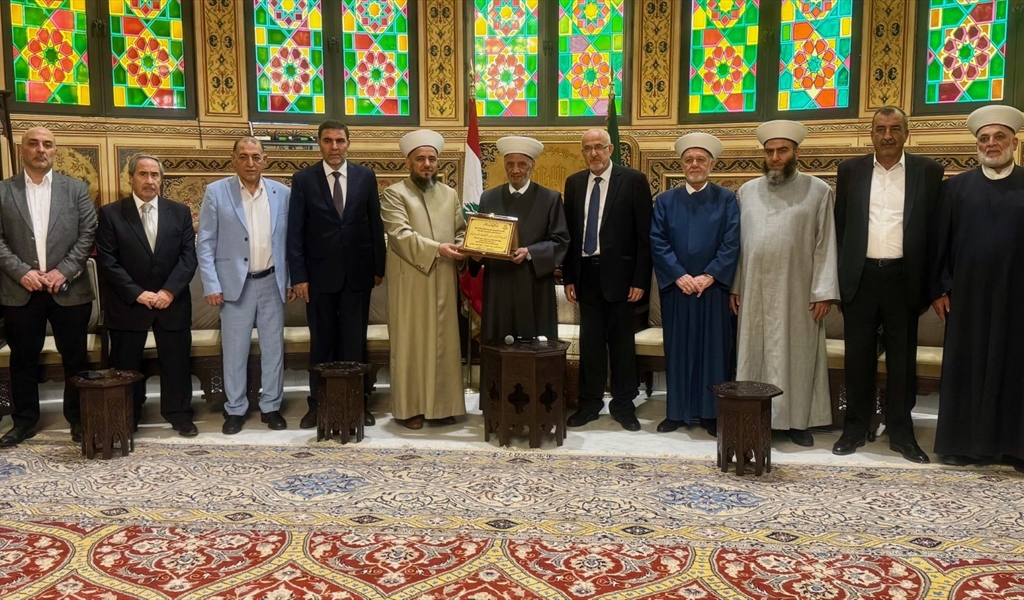 المفتي دريان مع المفتي حجازي والوفد المرافق