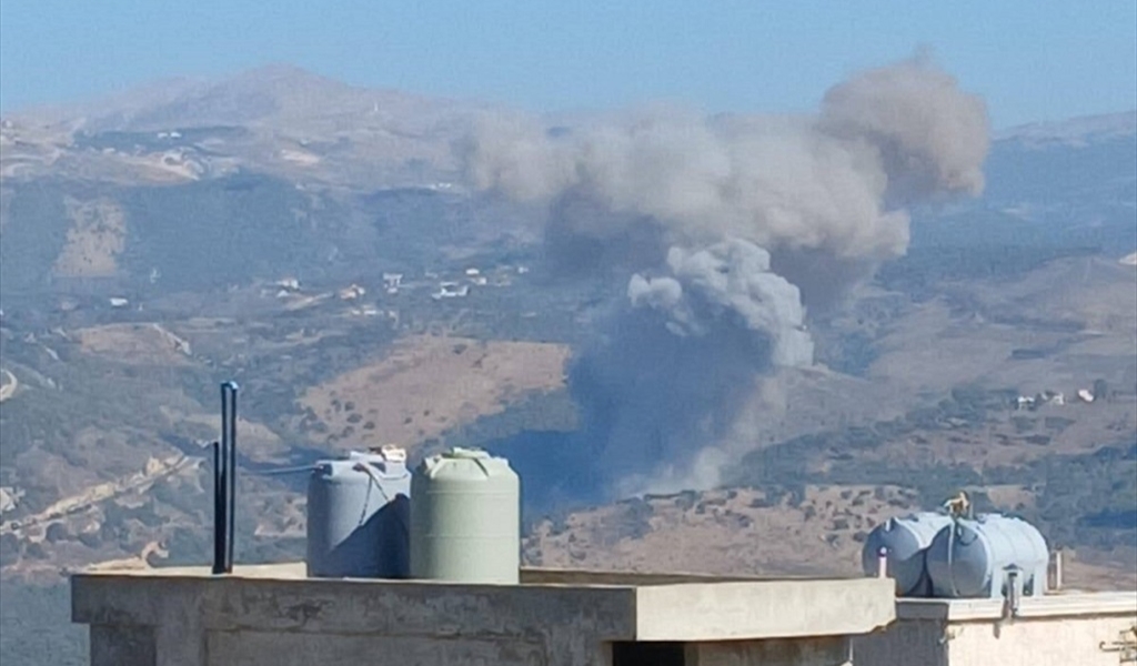 خلال قصف بلدة شيحين