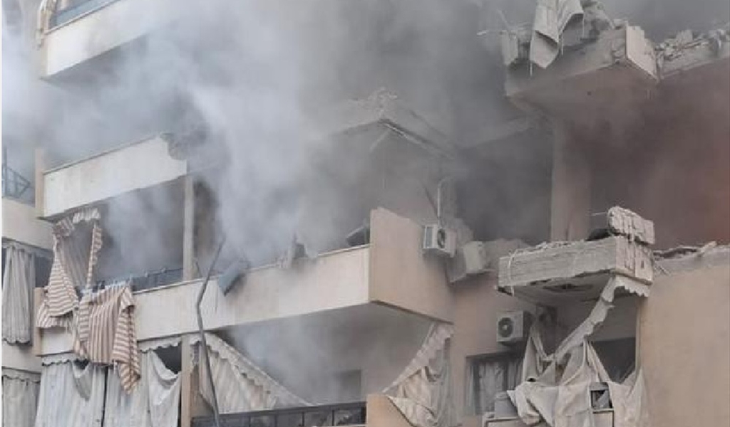 المبنى المستهدفة في حارة حريك