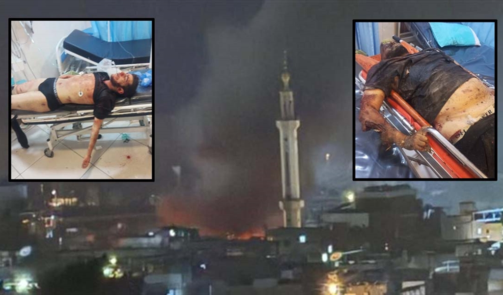 الغارة على مخيم عين الحلوة  وفي الاطار جريحان (ثريا حسن)