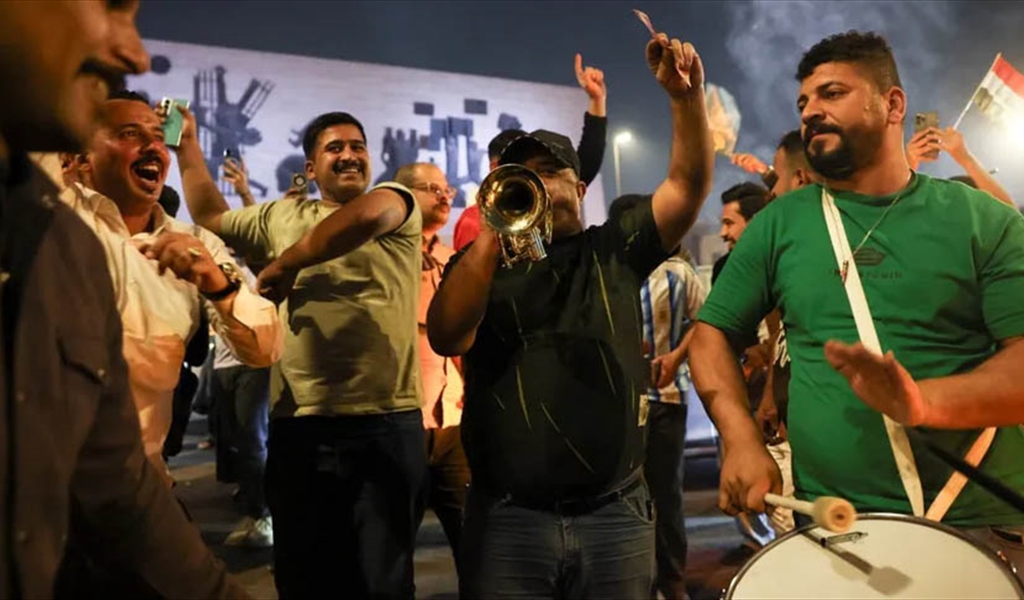 احتفالات في بغداد لأنصار السوداني بعد إعلان فوز كتلته