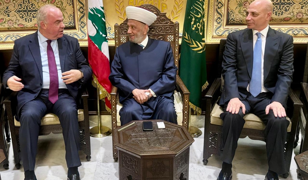 المفتي دريان مستقبلاً الوزير الحاج بحضور هاشمية