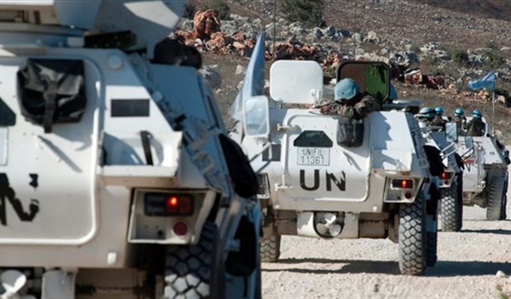 الدورية التابعة لليونيفيل التي استهدفتها الرشقات الاسرائيلية عند الخط الازرق