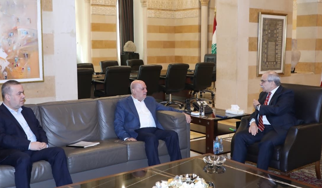 الرئيس سلام مستقبلاً النائبين شري وفضل لله