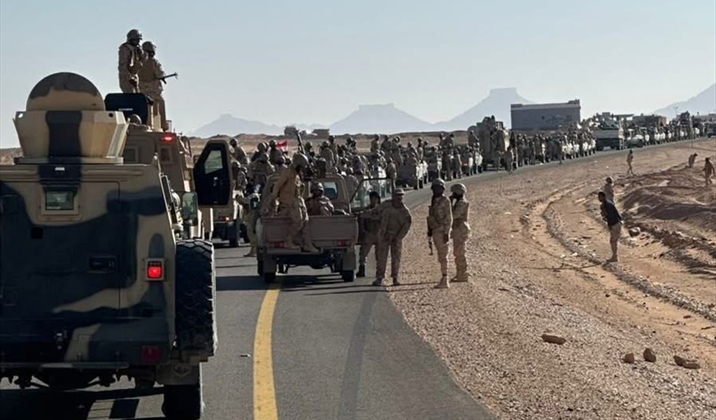 آليات عسكرية لدرع الوطن تتقدم في حضرموت