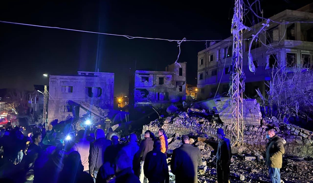 مكان الغارة في بلدة كفرحتى