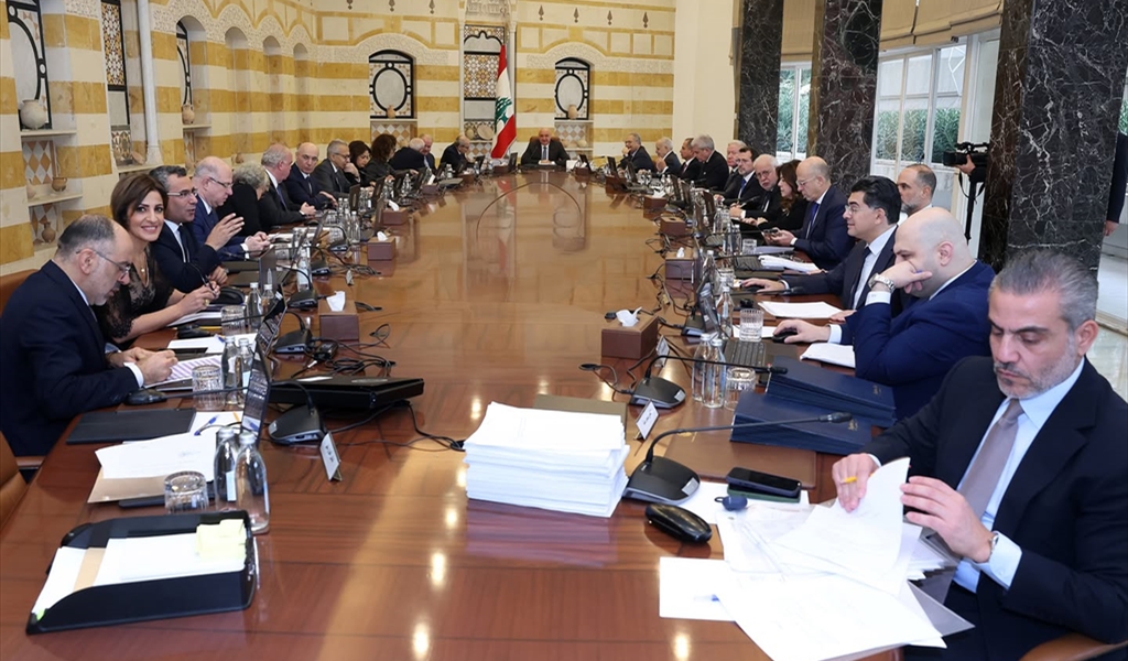 اجتماع مجلس الوزراء برئاسة الرئيس عون وحضور الرئيس سلام والوزراء (محمود يوسف)