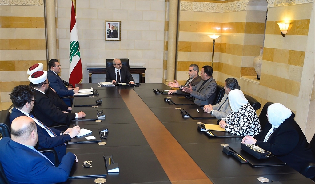 الرئيس سلام خلال لقائه هيئة رعاية السجناء برئاسة كشلي