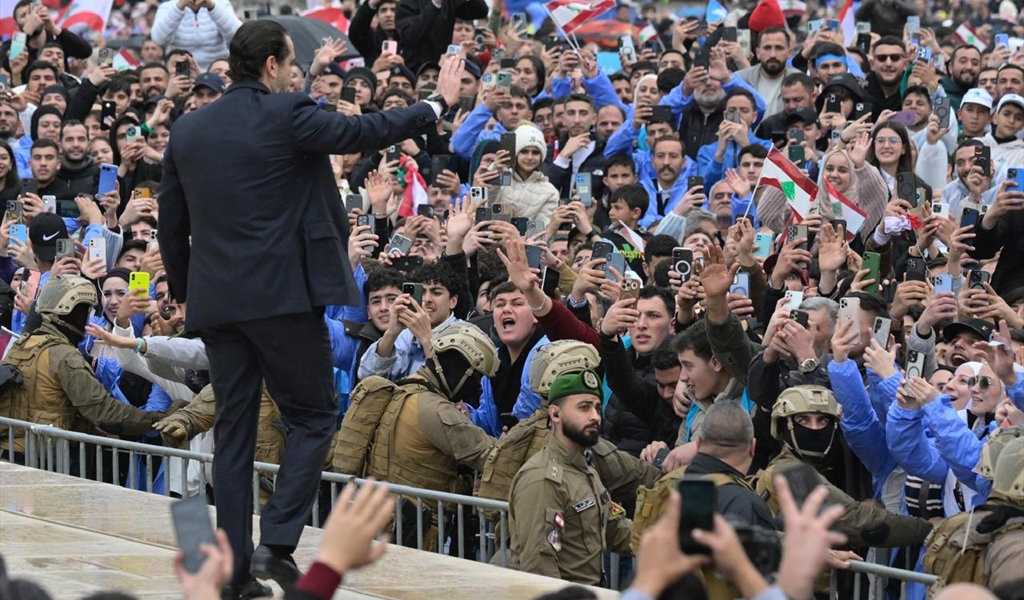 الرئيس الحريري يحيي جمهور المستقبل في الذكرى الـ 21 لاستشهاد الرئيس رفيق الحريري (محمود يوسف)