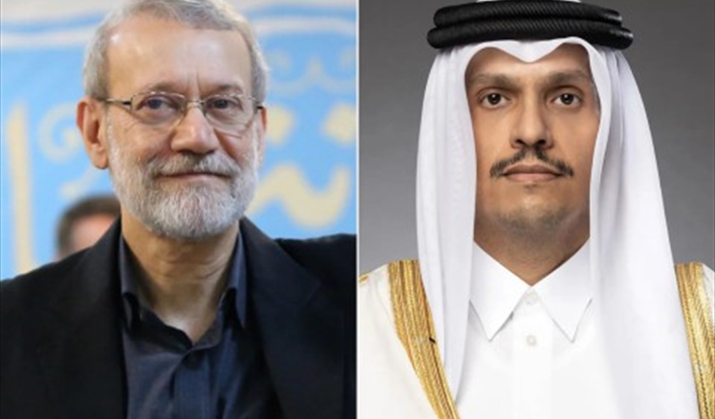 رئيس الوزراء وزير الخارجية القطري يبحث مع لاريجاني جهود خفض التوتر في المنطقة