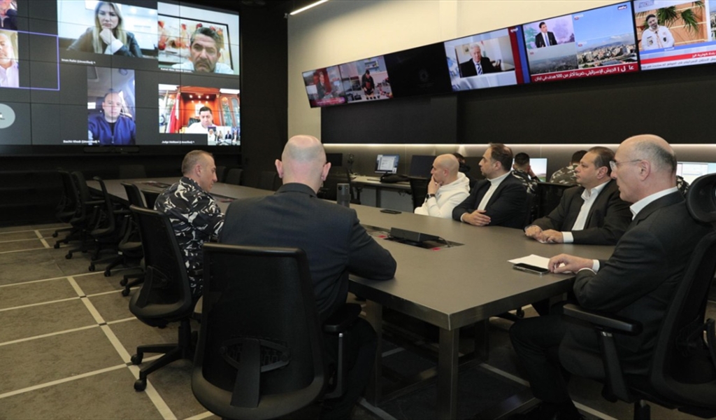 الوزير الحجار خلال الاجتماع مع المحافظين عبر تقنية الفيديو