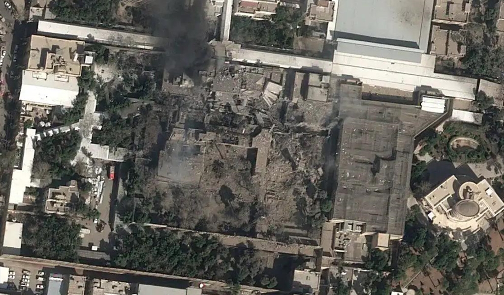 مقر خامنئي بعد قصفه