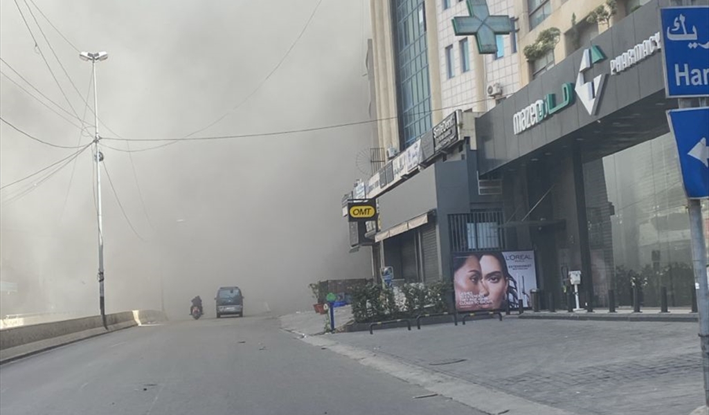 بالصورة : الغارة الأخيرة على الضاحية - المشهد من منطقة كنيسة مار مخايل