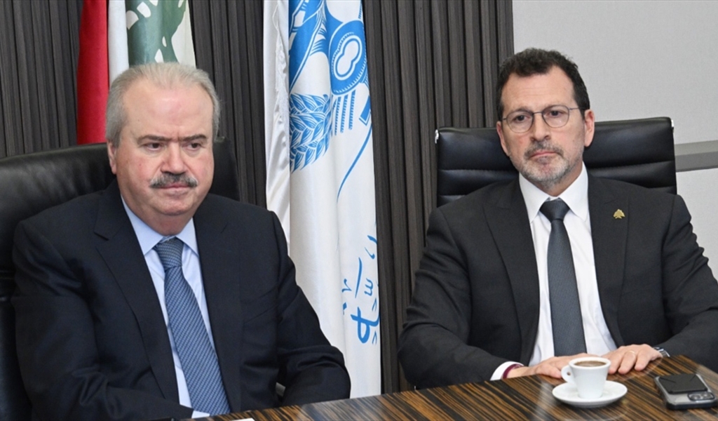الوزيران جابر وشحادة خلال الاجتماع