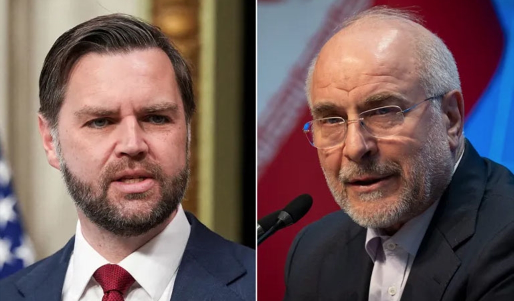 نائب الرئيس الأميركي جي دي فانس ورئيس البرلمان الإيراني محمد باقر قاليباف