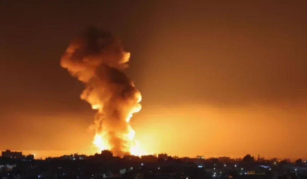 صورة متداولة لغارة إسرائيلية عنيفة على بلدة النبطية الفوقا جنوبي لبنان