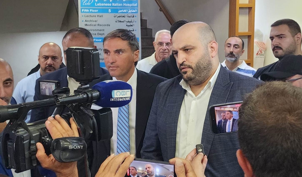 وزير الصحة العامة يزور المستشفى اللبناني الإيطالي ويشيد بصموده واستمرارية خدماته خلال العدوان
