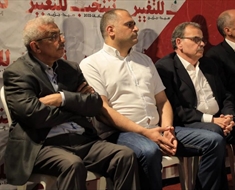 النواب الثلاثة الفائزون من لائحة «ننتخب التغيير» من اليسار: د. أسامة سعد، د. شربل مسعد ود. عبد الرحمن البزري