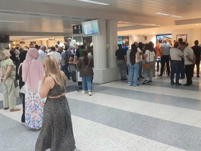 إشاعات عن عمليات في المطار (تصوير: محمود يوسف)