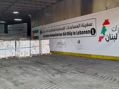 وصول سفينة المساعدات من الامارات