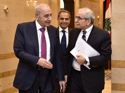 الرئيسان بري وسلام في عين التينة (طلال سلمان)