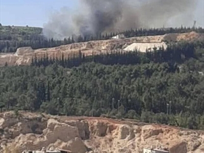 قرب قصر الشعب... حريق يلف سماء دمشق